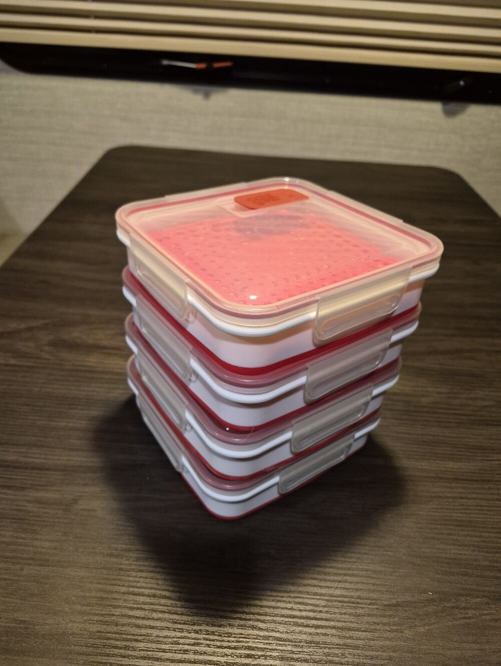 Stackable Pink Food Storage Containers - Set of 4